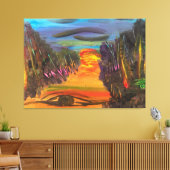 Soulful Horizon Hand Painted Design  Leinwanddruck (Insitu (Wohnzimmer))