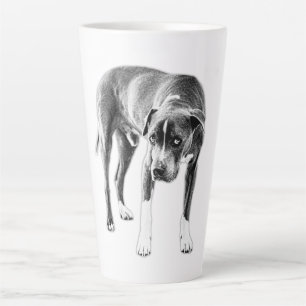 Soulful Pitbull Mix in Bold Monochrome Milchtasse
