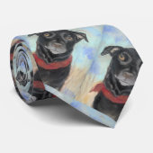 Soulful schwarzer Labrador-Pastell Krawatte (Gerollt)