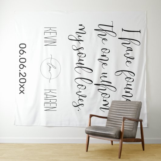 Soulful Union Customizable Wedding Backdrop Wandteppich (Beispiel (Horizontal))