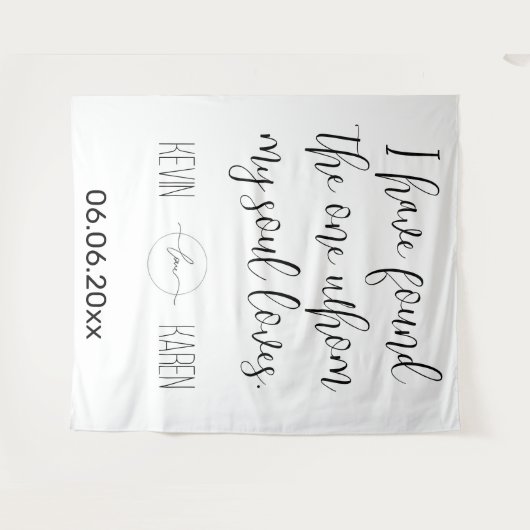 Soulful Union Customizable Wedding Backdrop Wandteppich (Vorderseite (Horizontal))