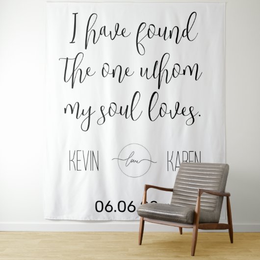 Soulful Union Customizable Wedding Backdrop Wandteppich (Beispiel)