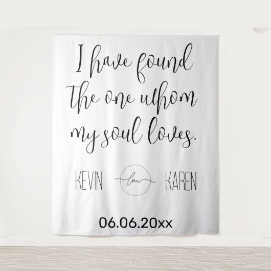 Soulful Union Customizable Wedding Backdrop Wandteppich (Vorderseite)