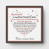 Soulmate best Friend Liebe Art add Name Fotoplatte (Vorderseite)