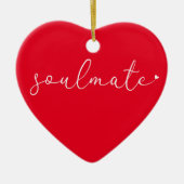 Soulmate Definition Chic Script-Liebe Heart Red Keramik Ornament (Vorne)