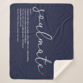 Soulmate Definition Elegante Script-Liebe Herz bla Sherpadecke (Vorderseite)