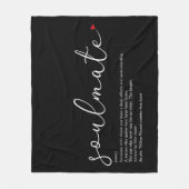 Soulmate Definition Elegantes Script Liebe Herz Fleecedecke (Vorderseite)