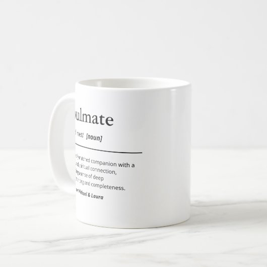 Soulmate-Definition-individuelle Name-Wörterbuch Kaffeetasse (Vorderseite Links)