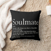 Soulmate Definition Schwarz und Weiß Spaß Kissen (Decke)