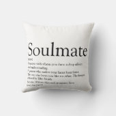 Soulmate Definition Schwarz und Weiß Spaß Kissen (Rückseite)