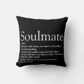 Soulmate Definition Schwarz und Weiß Spaß Kissen (Vorderseite)
