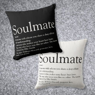 Soulmate Definition Schwarz und Weiß Spaß Kissen
