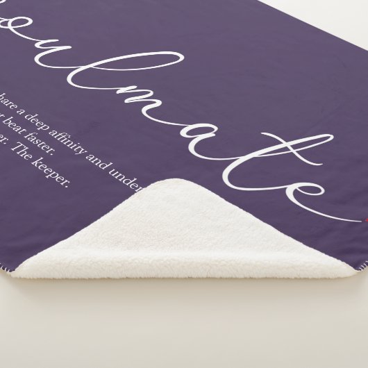 Soulmate Definition Script-Liebe Herz Lila Sherpadecke (3/4)