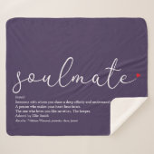 Soulmate Definition Script-Liebe Herz Lila Sherpadecke (Vorderseite (Horizontal))