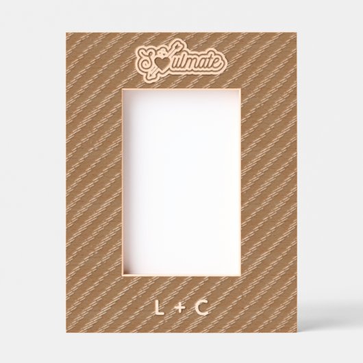 Soulmate Engraved Wood Laser Etched Picture Frame Geätzte Rahmen (Vorderseite)