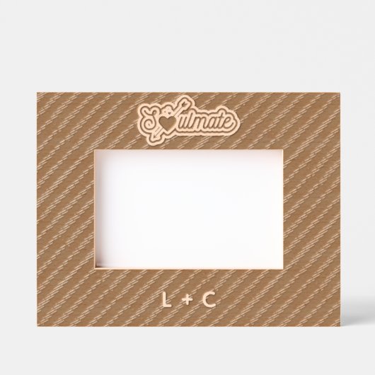 Soulmate Engraved Wood Laser Etched Picture Frame Geätzte Rahmen (Vorderseite)