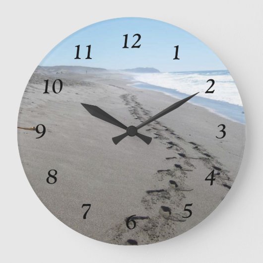 Soulmate Footprint Wall Clock Große Wanduhr (Vorderseite)