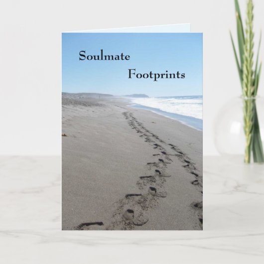 Soulmate Footprints Jubiläumskarte mit Gedicht Karte (Vorderseite)