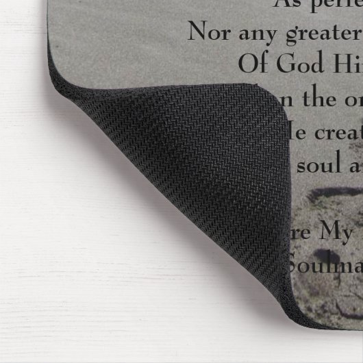 Soulmate Footprints Mousepad mit Gedicht (Ecke)