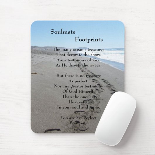 Soulmate Footprints Mousepad mit Gedicht (Mit Mouse)