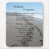 Soulmate Footprints Mousepad mit Gedicht (Vorne)