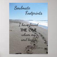 Soulmate Footprints Poster mit Gedicht