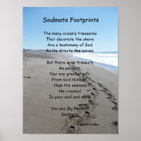 Soulmate Footprints Poster mit Gedicht