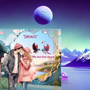 Soulmate Lovebirds Couple Romantisches Zitat Valen