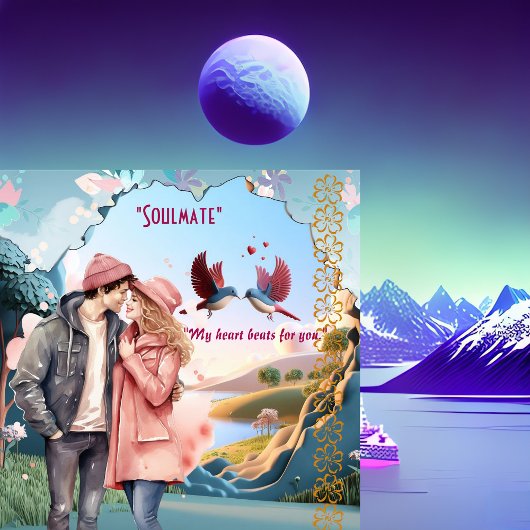 Soulmate Lovebirds Couple Romantisches Zitat Valen