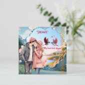 Soulmate Lovebirds Couple Romantisches Zitat Valen (Stehend Vorderseite)