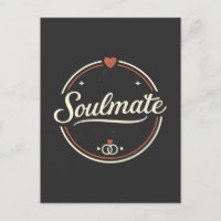 Soulmate Retro-Liebe Minimal (Dunkel) Paar-Matchin
