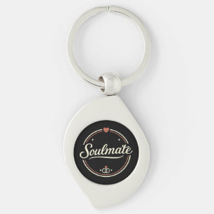 Soulmate Retro-Liebe Minimal (Dunkel) Paar-Matchin Schlüsselanhänger