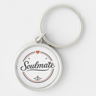 Soulmate Retro-Liebe Minimal (Hell) Paar-Matching Schlüsselanhänger