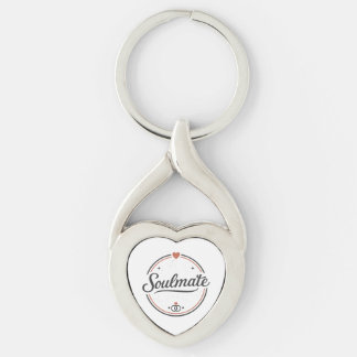 Soulmate Retro Liebe Minimal (Hell) Paar Matching Schlüsselanhänger