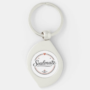 Soulmate Retro-Liebe Minimal (Hell) Paar-Matching Schlüsselanhänger