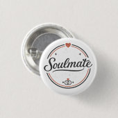 Soulmate Retro-Liebe Minimal (Hell) Paarmatching Button (Vorne & Hinten)