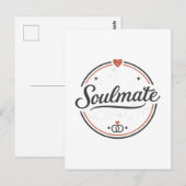 Soulmate Retro-Liebe Minimal(Light) Paar-Matching Postkarte (Vorne/Hinten)