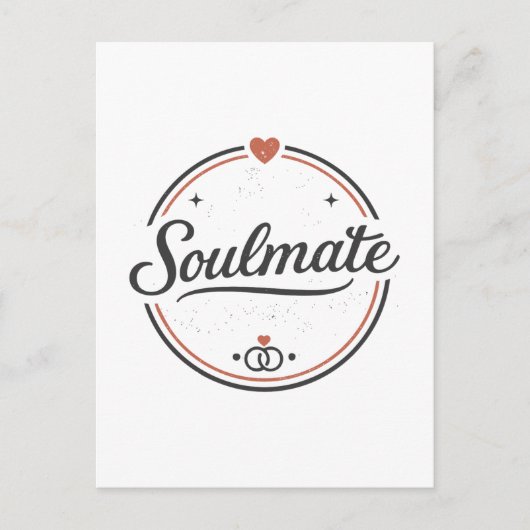 Soulmate Retro-Liebe Minimal(Light) Paar-Matching Postkarte (Vorderseite)