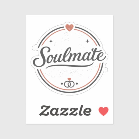Soulmate Retro Love Minimal(Light) Couple Matching Aufkleber (Blatt)