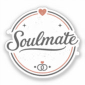 Soulmate Retro Love Minimal(Light) Couple Matching Aufkleber (Vorderseite)