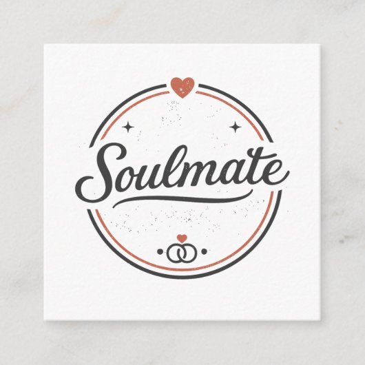 Soulmate Retro Love Minimal(Light) Couple Matching Begleitkarte (Vorderseite)