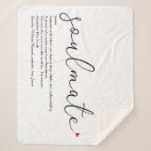 Soulmate Script Liebe Heart Definition Sherpadecke (Vorderseite)