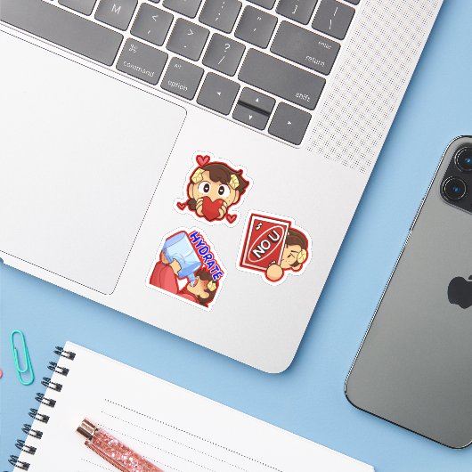 Soulsa Emote Aufkleber (Laptop mit iPhone)