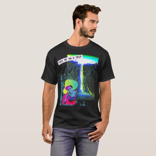 Soultrip Trip Wasserfall Glitch Fun Vaporwave God T-Shirt (Vorne ganz)