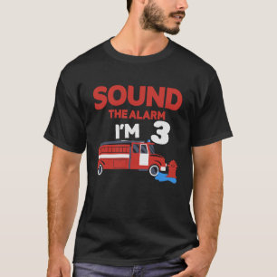 Sound Alarm Ich bin 3 Kinder 3 Geburtstag Feuerzug T-Shirt
