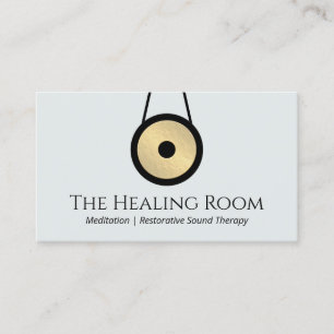Sound Bath Therapy Gong Logo Visitenkarte