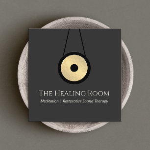 Sound Bath Therapy Gong Quadratische Visitenkarte