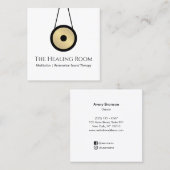 Sound Bath Therapy Gong Quadratische Visitenkarte (Vorne/Hinten)