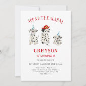 Sound der Alarm-Feuerwehrmann Geburtstagsparty Einladung (Vorderseite)