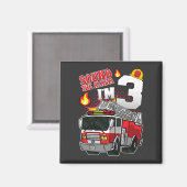 Sound Der Alarm Ich bin 3 Firefighter Square Magnet (Vorderseite/Rückseite)